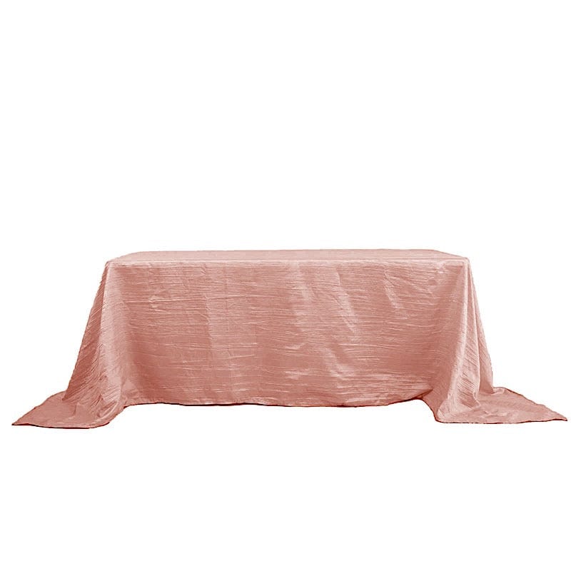 90" x 132" Accordion Metallic Crinkled Taffeta Rectangular Tablecloth TAB_ACRNK_90132_080