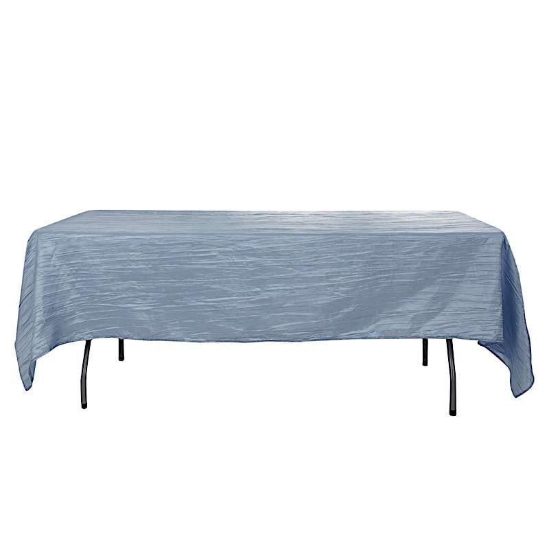 90" x 132" Accordion Metallic Crinkled Taffeta Rectangular Tablecloth TAB_ACRNK_90132_086