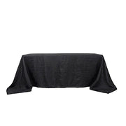 90" x 132" Accordion Metallic Crinkled Taffeta Rectangular Tablecloth TAB_ACRNK_90132_BLK