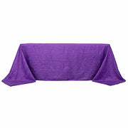 90" x 132" Accordion Metallic Crinkled Taffeta Rectangular Tablecloth TAB_ACRNK_90132_PURP