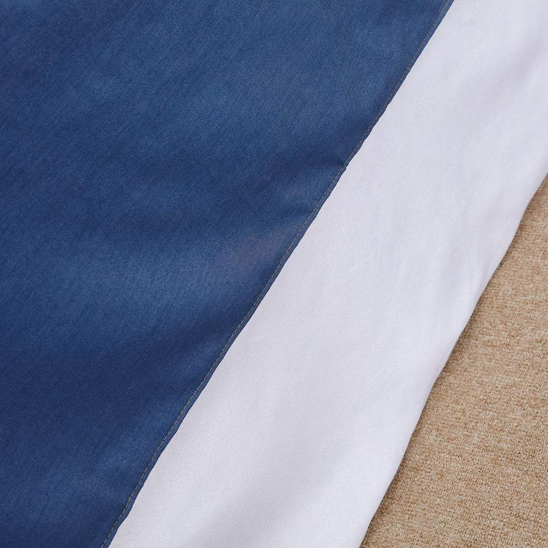 90" x 132" Faux Denim Polyester Rectangular Tablecloth - Dark Blue TAB_DENM_90132