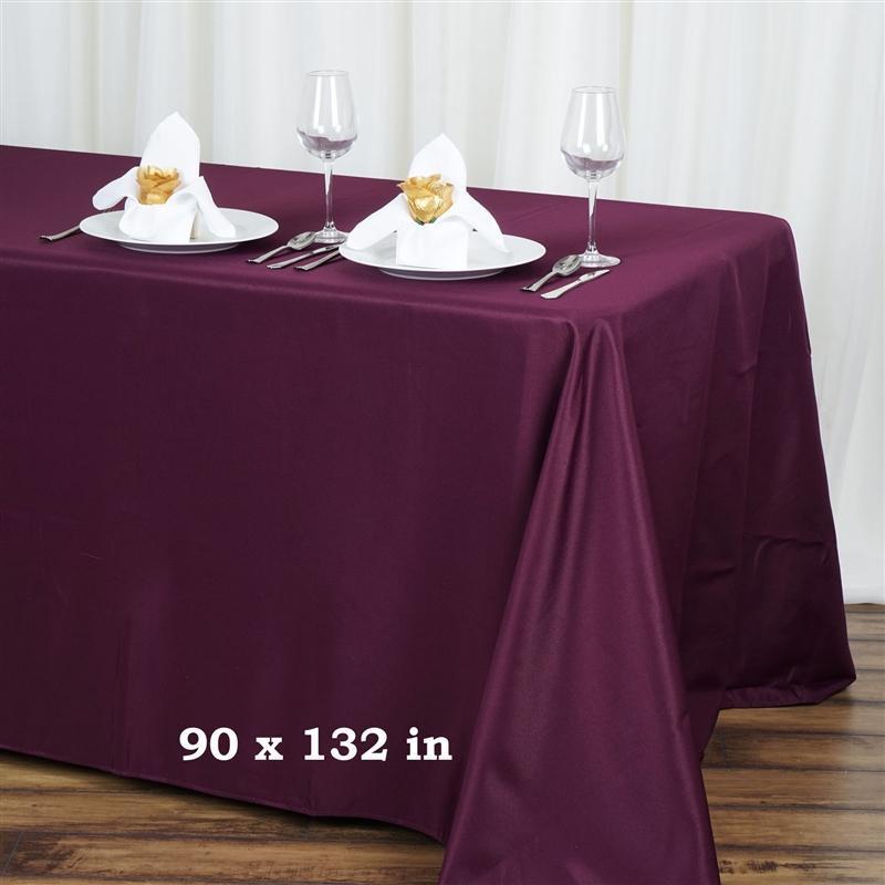 90" x 132" Polyester Rectangular Tablecloth