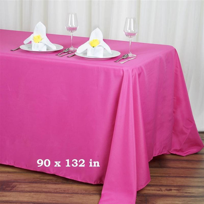 90" x 132" Polyester Rectangular Tablecloth TAB_90132_FUSH_POLY