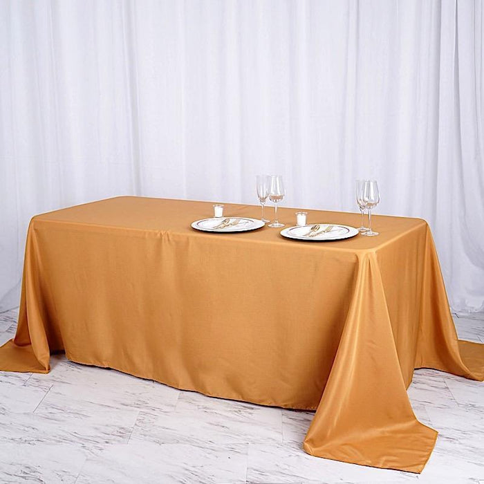 90" x 132" Polyester Rectangular Tablecloth TAB_90132_GOLD_POLY
