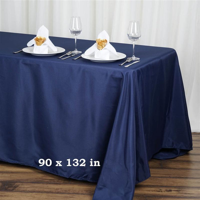90" x 132" Polyester Rectangular Tablecloth TAB_90132_NAVY_POLY