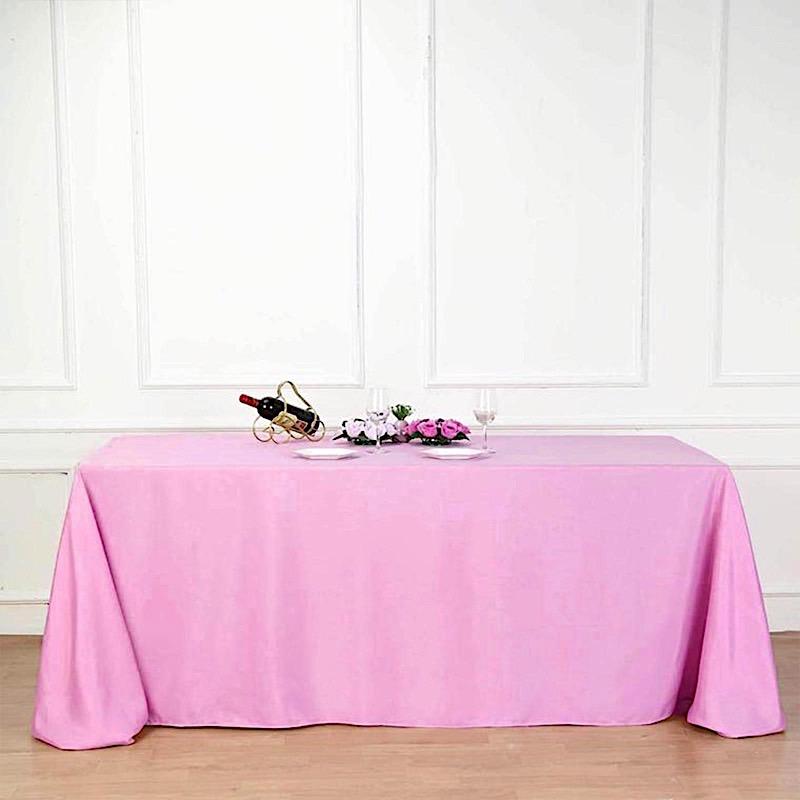 90" x 132" Polyester Rectangular Tablecloth TAB_90132_PINK_POLY