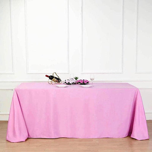 90" x 132" Polyester Rectangular Tablecloth TAB_90132_PINK_POLY
