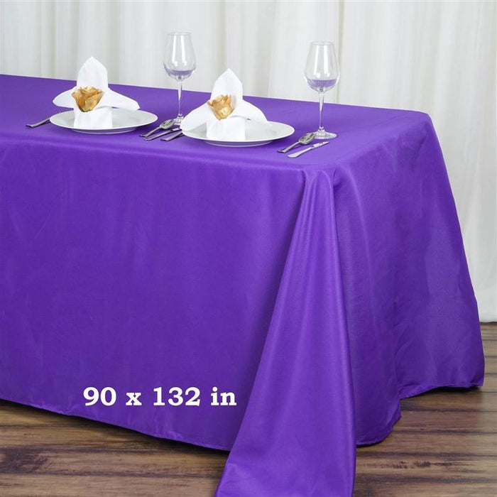 90" x 132" Polyester Rectangular Tablecloth TAB_90132_PURP_POLY