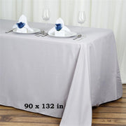 90" x 132" Polyester Rectangular Tablecloth TAB_90132_SILV_POLY