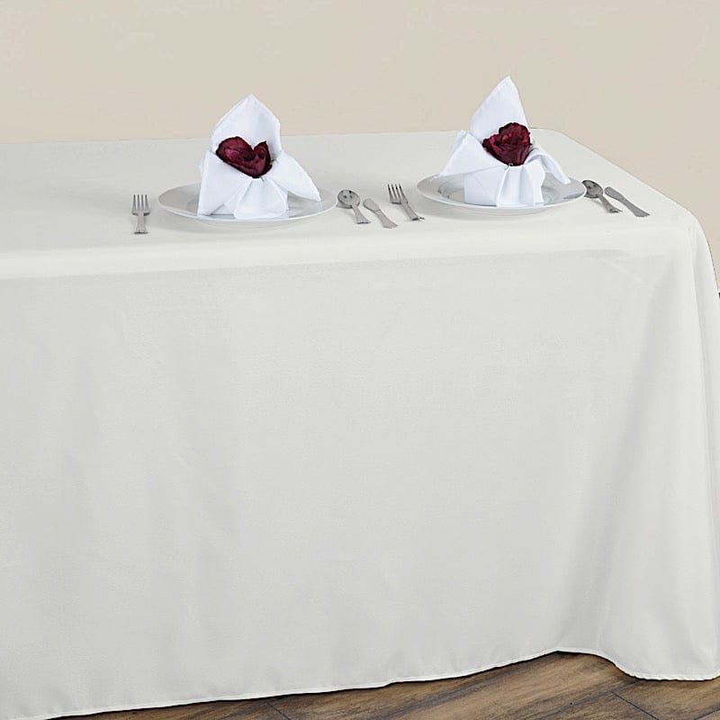 90" x 132" Polyester Tablecloth with Rounded Corners