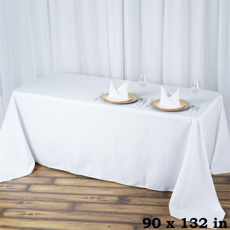 90" x 132" Premium Polyester Rectangular Tablecloth