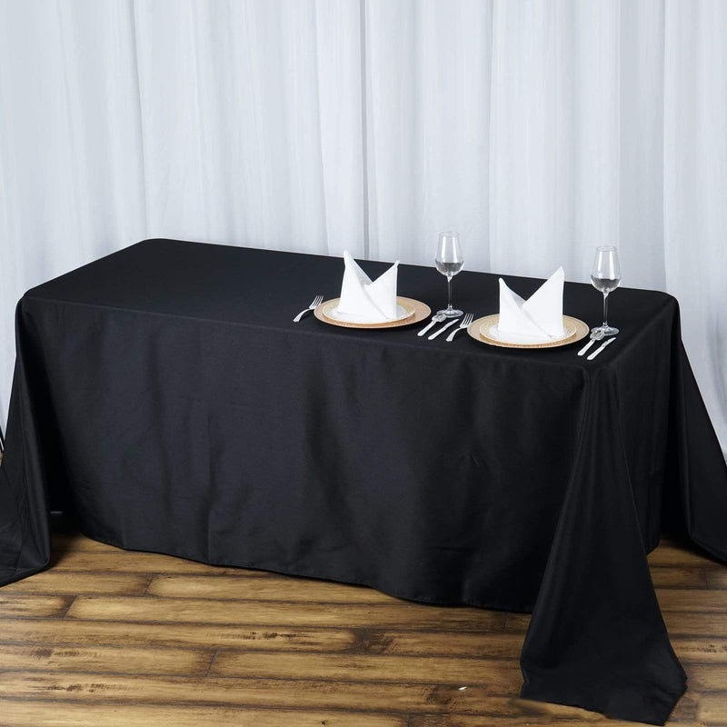 90" x 132" Premium Polyester Rectangular Tablecloth