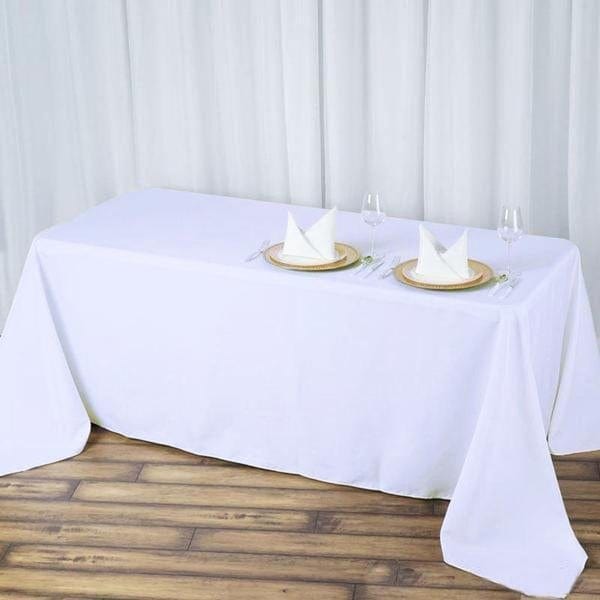 90" x 132" Premium Polyester Rectangular Tablecloth