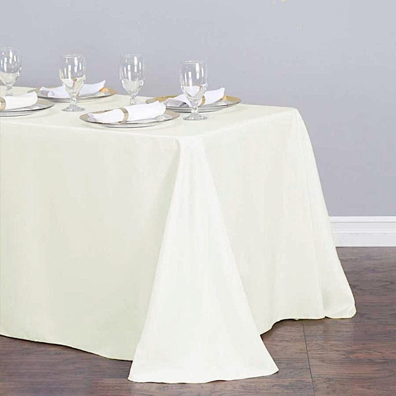90" x 132" Premium Polyester Rectangular Tablecloth