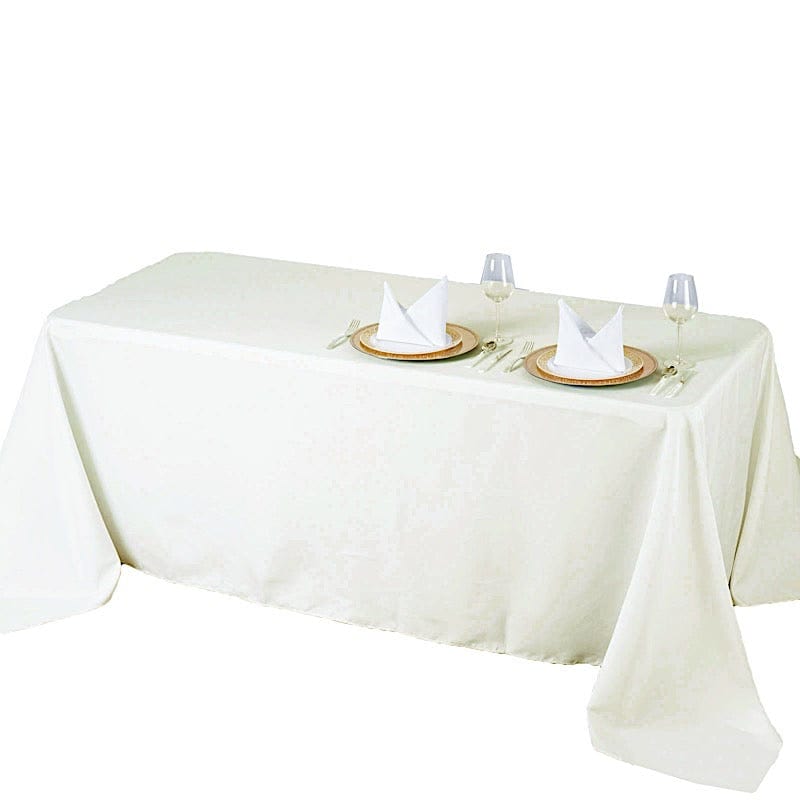 90" x 132" Premium Polyester Rectangular Tablecloth
