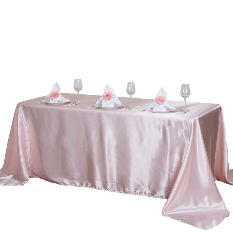 90" x 132" Satin Rectangular Tablecloth