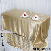 90" x 132" Satin Rectangular Tablecloth