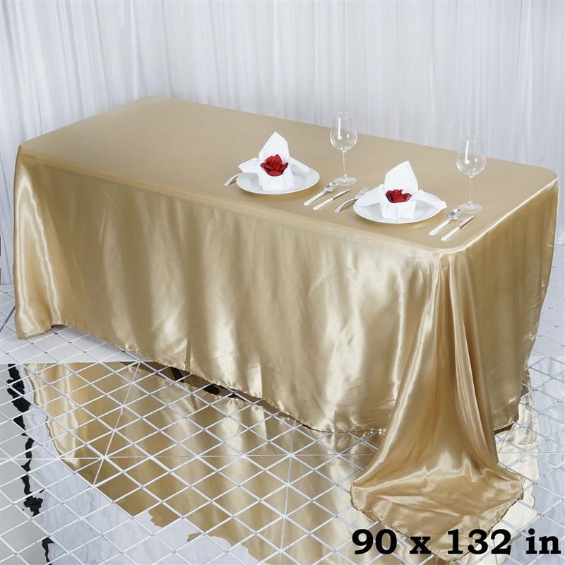 90" x 132" Satin Rectangular Tablecloth