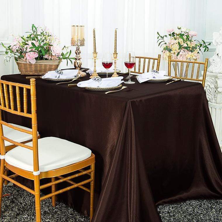 90" x 132" Satin Rectangular Tablecloth