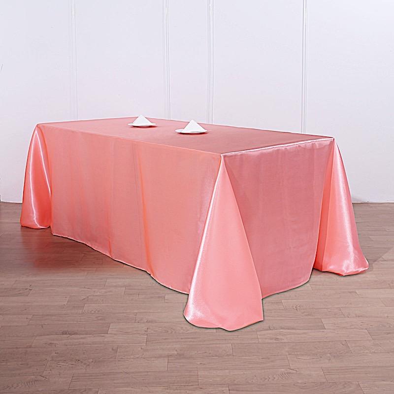 90" x 132" Satin Rectangular Tablecloth