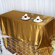 90" x 132" Satin Rectangular Tablecloth - Gold TAB_STN_90132_GOLD