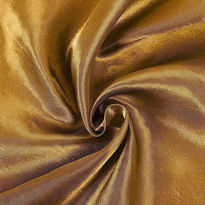 90" x 132" Satin Rectangular Tablecloth - Gold TAB_STN_90132_GOLD