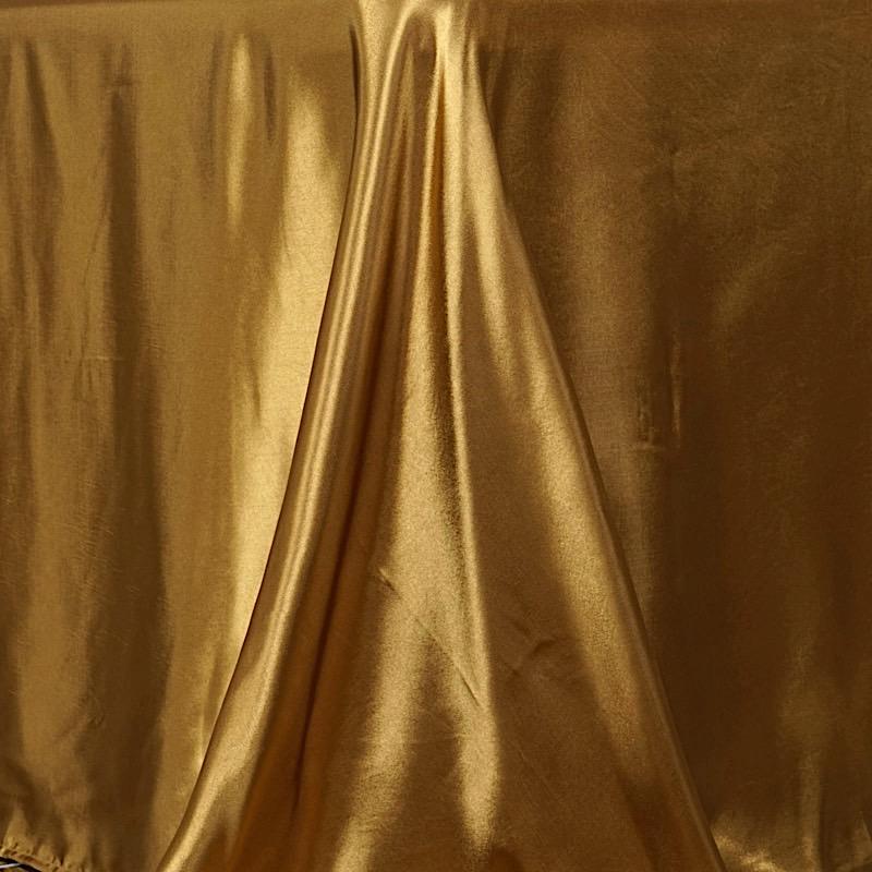 90" x 132" Satin Rectangular Tablecloth - Gold TAB_STN_90132_GOLD