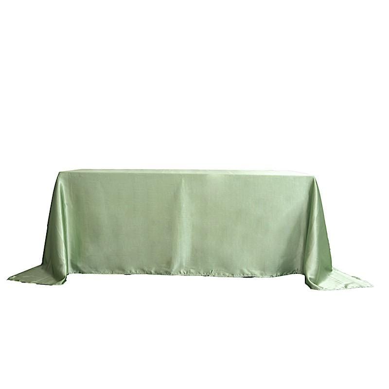 90" x 132" Satin Rectangular Tablecloth - Sage Green TAB_STN_90132_SAGE