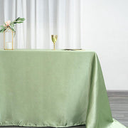 90" x 132" Satin Rectangular Tablecloth - Sage Green TAB_STN_90132_SAGE