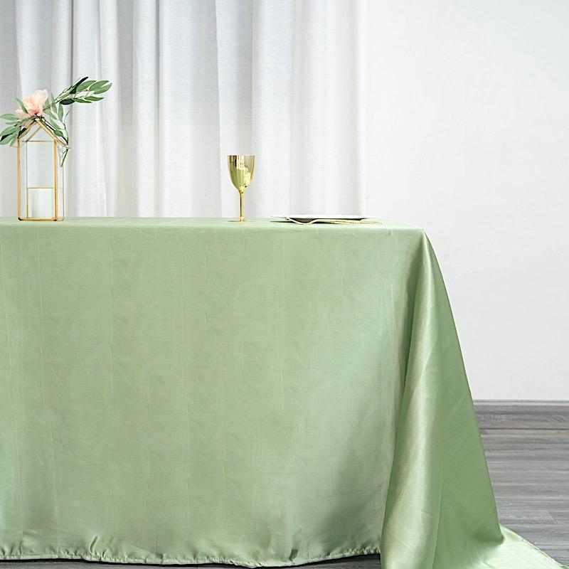 90" x 132" Satin Rectangular Tablecloth - Sage Green TAB_STN_90132_SAGE