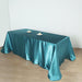 90" x 132" Satin Rectangular Tablecloth - Teal TAB_STN_90132_TEAL