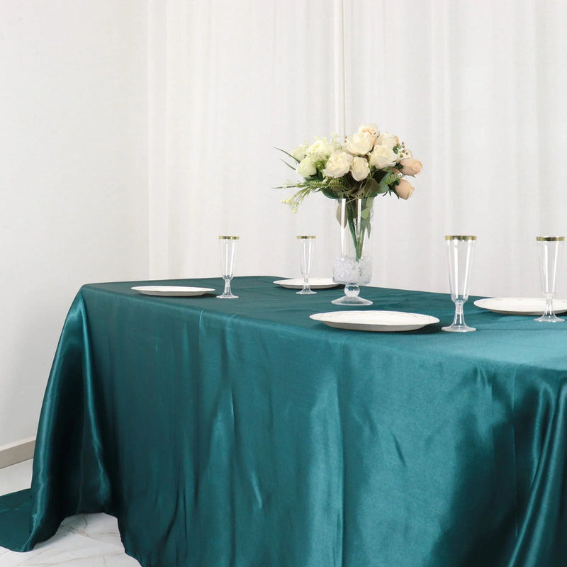 90" x 132" Satin Rectangular Tablecloth
