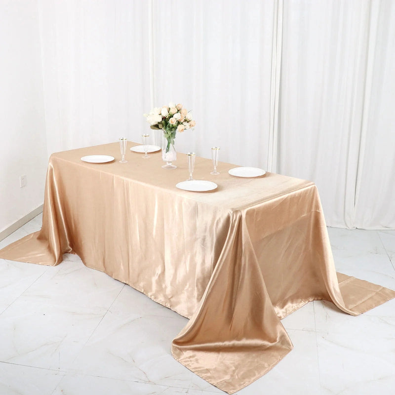 90" x 132" Satin Rectangular Tablecloth