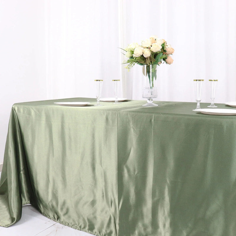 90" x 132" Satin Rectangular Tablecloth