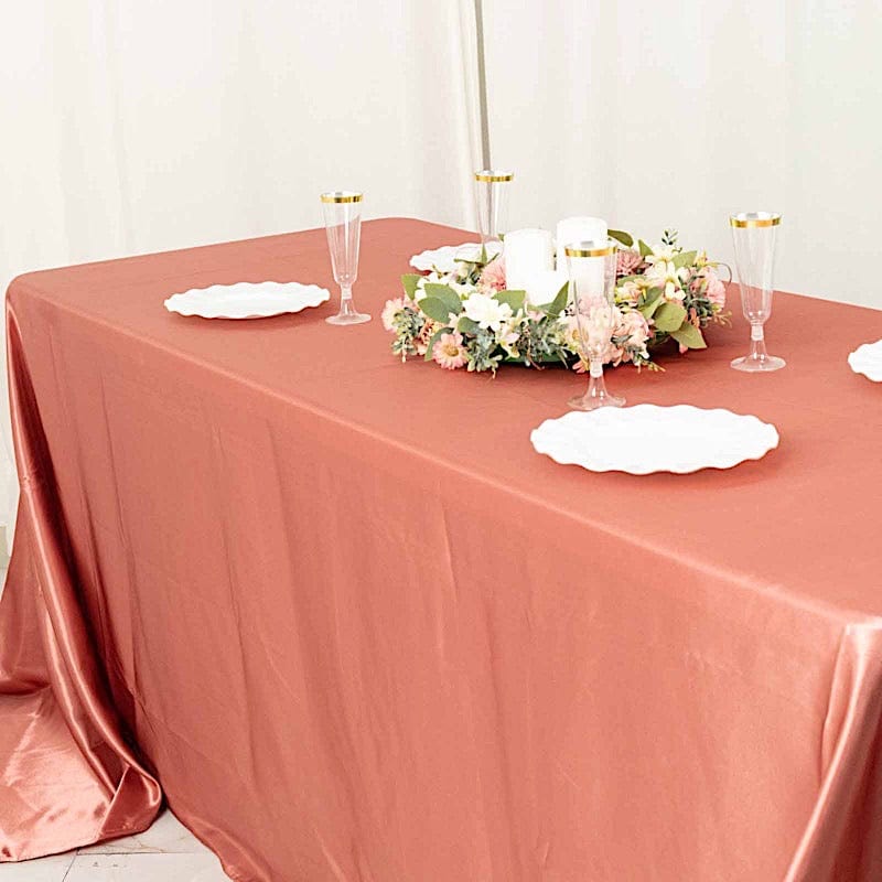 90" x 132" Satin Rectangular Tablecloth