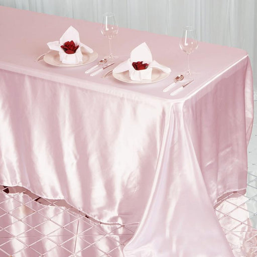 90" x 132" Satin Rectangular Tablecloth TAB_STN_90132_046