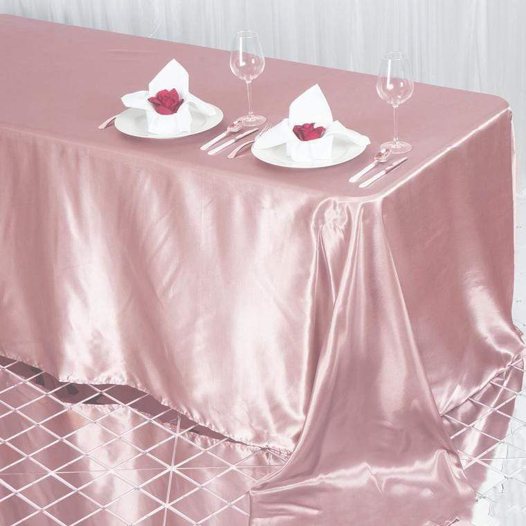 90" x 132" Satin Rectangular Tablecloth TAB_STN_90132_080