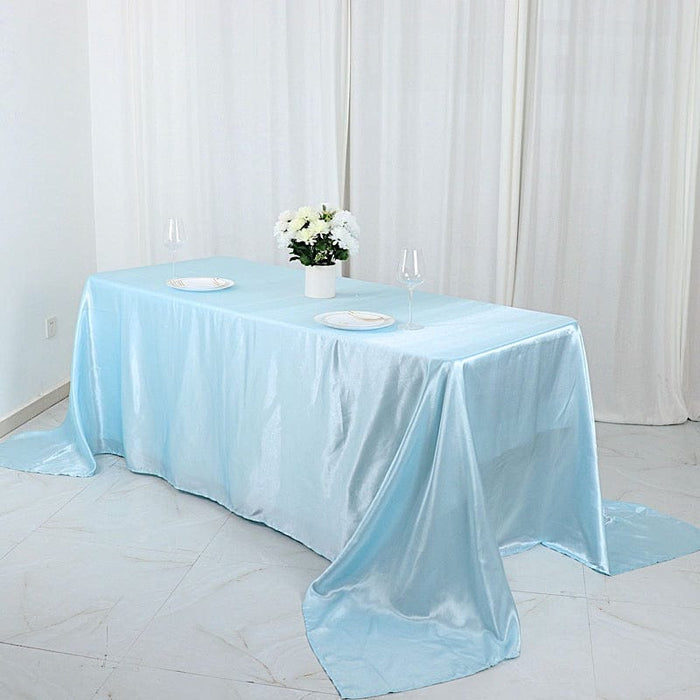 90" x 132" Satin Rectangular Tablecloth TAB_STN_90132_BLUE