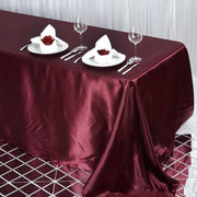 90" x 132" Satin Rectangular Tablecloth TAB_STN_90132_BURG