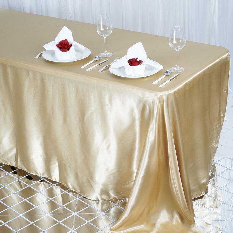 90" x 132" Satin Rectangular Tablecloth TAB_STN_90132_CHMP