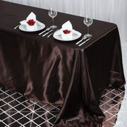 90" x 132" Satin Rectangular Tablecloth TAB_STN_90132_CHOC