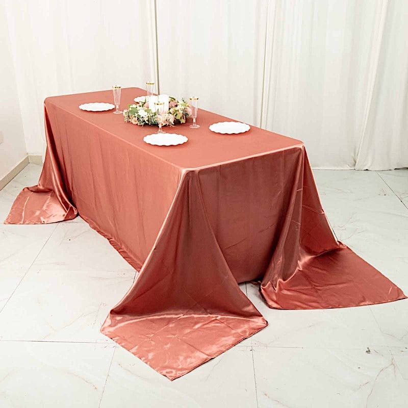 90" x 132" Satin Rectangular Tablecloth TAB_STN_90132_CRS