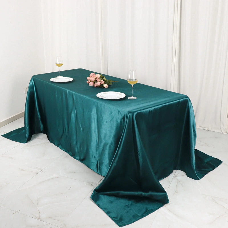 90" x 132" Satin Rectangular Tablecloth TAB_STN_90132_PCOK