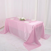 90" x 132" Satin Rectangular Tablecloth TAB_STN_90132_PINK