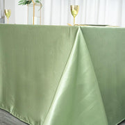 90" x 132" Satin Rectangular Tablecloth - Sage Green TAB_STN_90132_SAGE