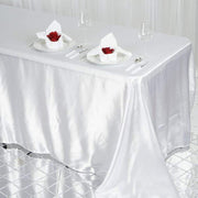 90" x 132" Satin Rectangular Tablecloth - White TAB_STN_90132_WHT