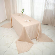90" x 156" Accordion Metallic Crinkled Taffeta Rectangular Tablecloth