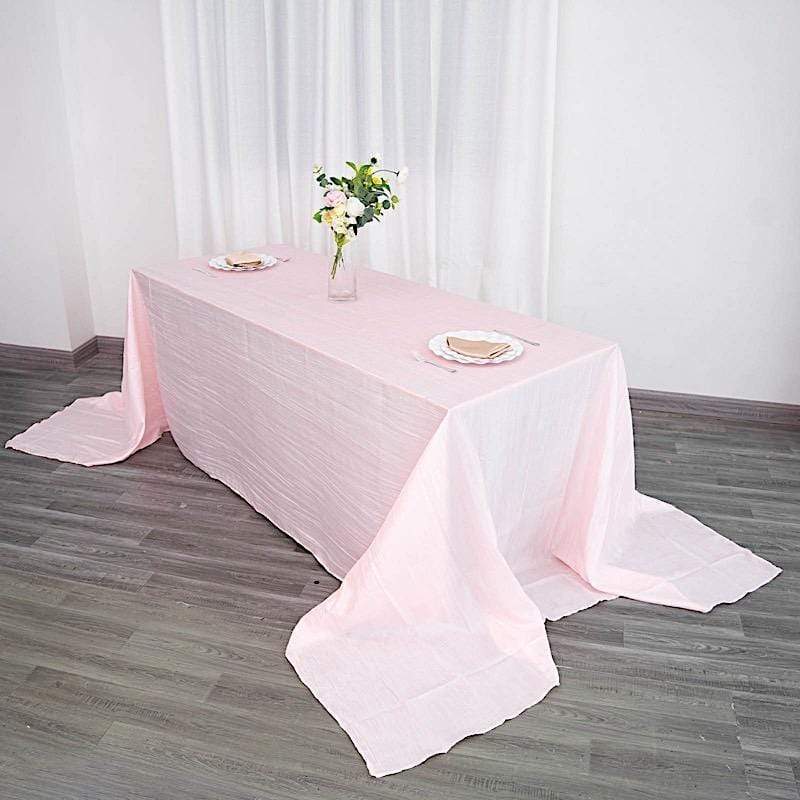 90" x 156" Accordion Metallic Crinkled Taffeta Rectangular Tablecloth