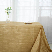 90" x 156" Accordion Metallic Crinkled Taffeta Rectangular Tablecloth