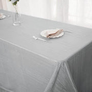 90" x 156" Accordion Metallic Crinkled Taffeta Rectangular Tablecloth